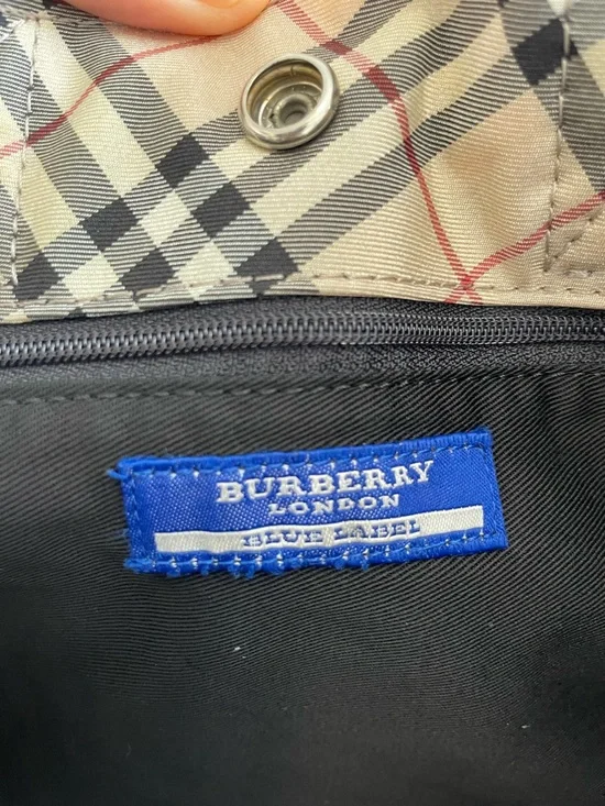 BURBERRY Nova Check Blue Label Nylon Hand Bag - Picture 11 of 16